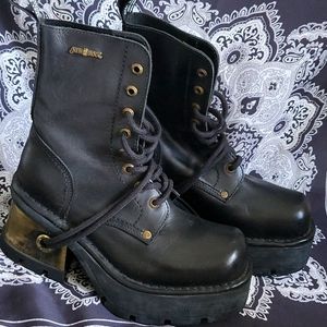 New Rock Wedge Boots Size 37 (6 1/2)